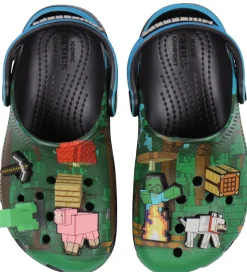 Crocs Sandaler m. Lys - Classic Clog K - Blå/Sort m. Minecraft