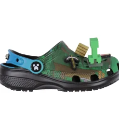 Crocs Sandaler m. Lys - Classic Clog K - Blå/Sort m. Minecraft