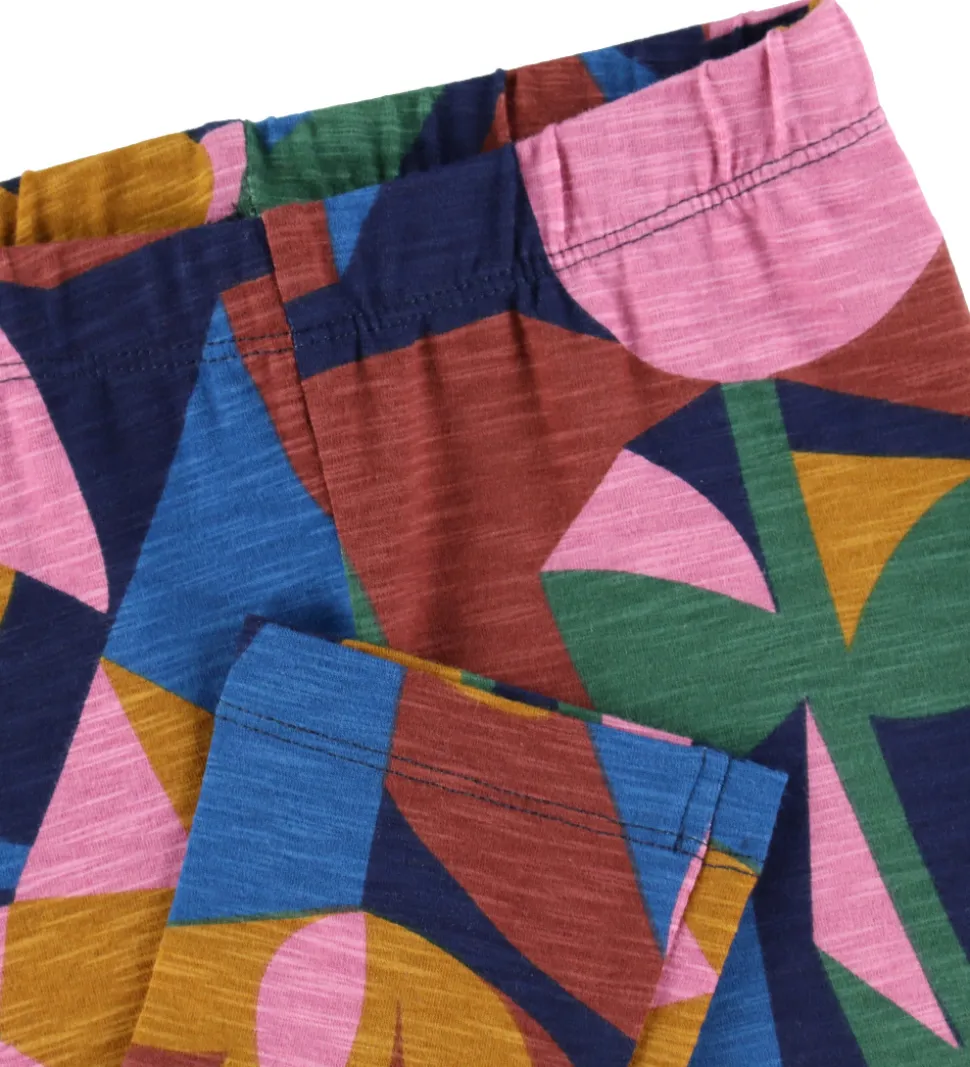 Danefæ Leggings - Bomuld/Viskose - Danecheer - Rose Geofleur