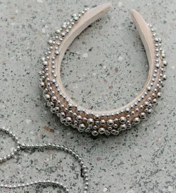 DAY ET Hårbøjle - Beaded Chrome Hair Band - Silver