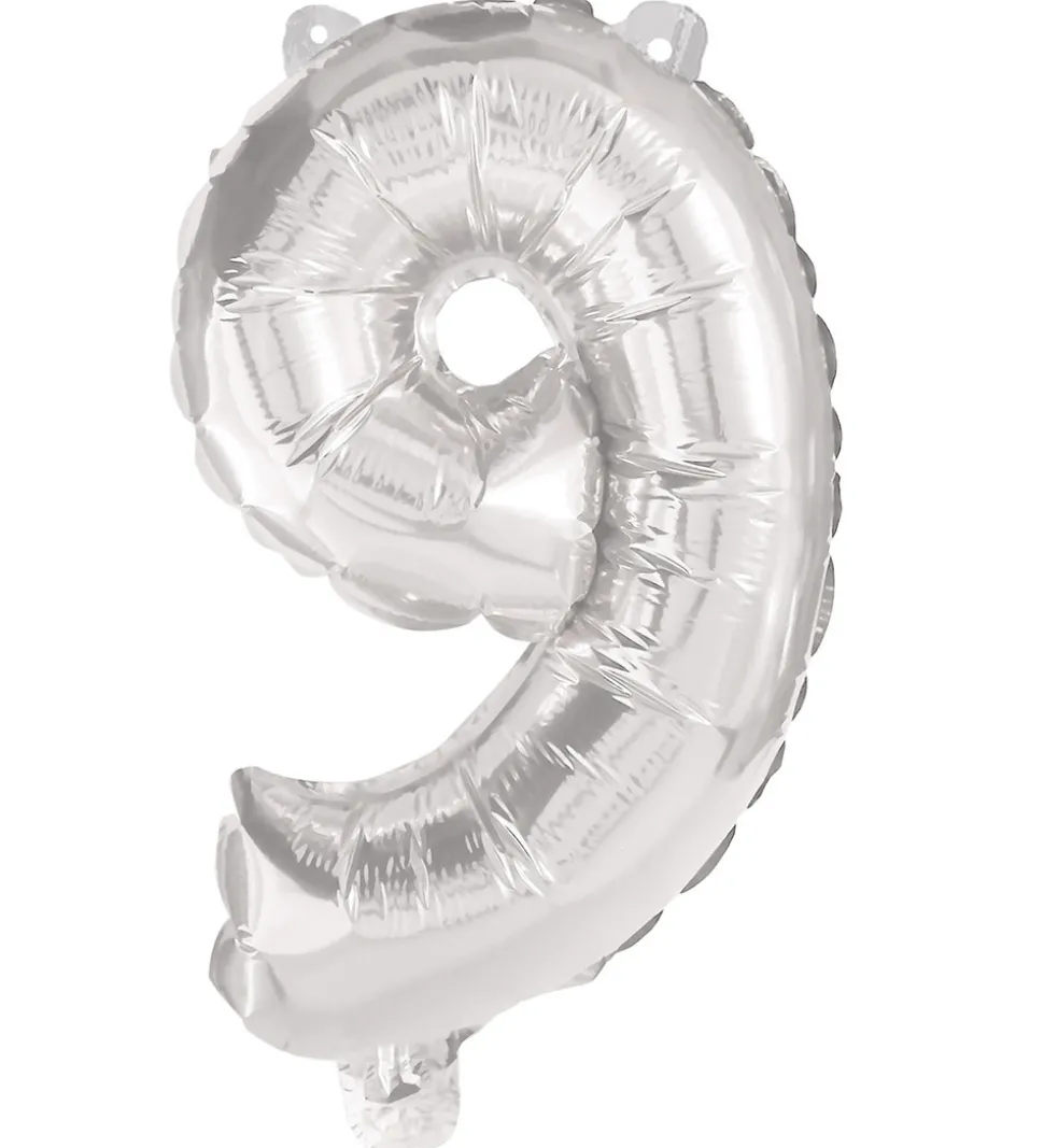 Decorata Party Foileballon - 95 cm - No 9 - Sølv