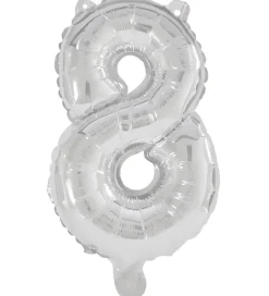 Decorata Party Foileballon - 95 cm - No 8 - Sølv