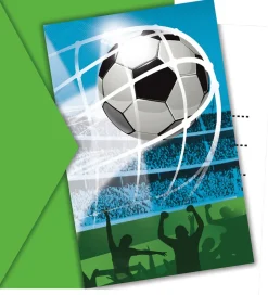 Decorata Party Invitationer - 6-pak - Soccer Fan