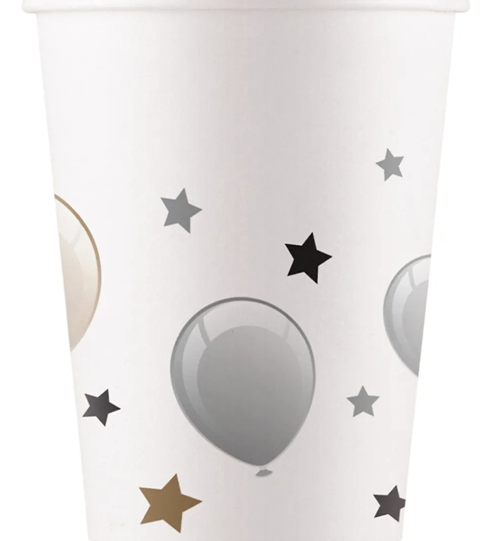 Decorata Party Papkrus - 8-pak - 200 ml - Milestone Happy Birthd