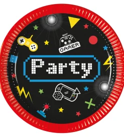 Decorata Party Paptallerkner - 8-pak - 19,5 cm - Gaming Party