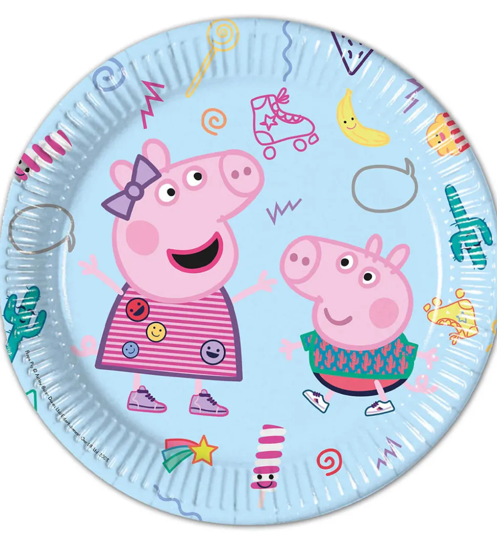 Decorata Party Paptallerkner - 8-pak - 23 cm - Peppa Pig Messy P