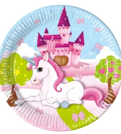 Decorata Party Paptallerkner - 8-pak - 23 cm - Unicorn