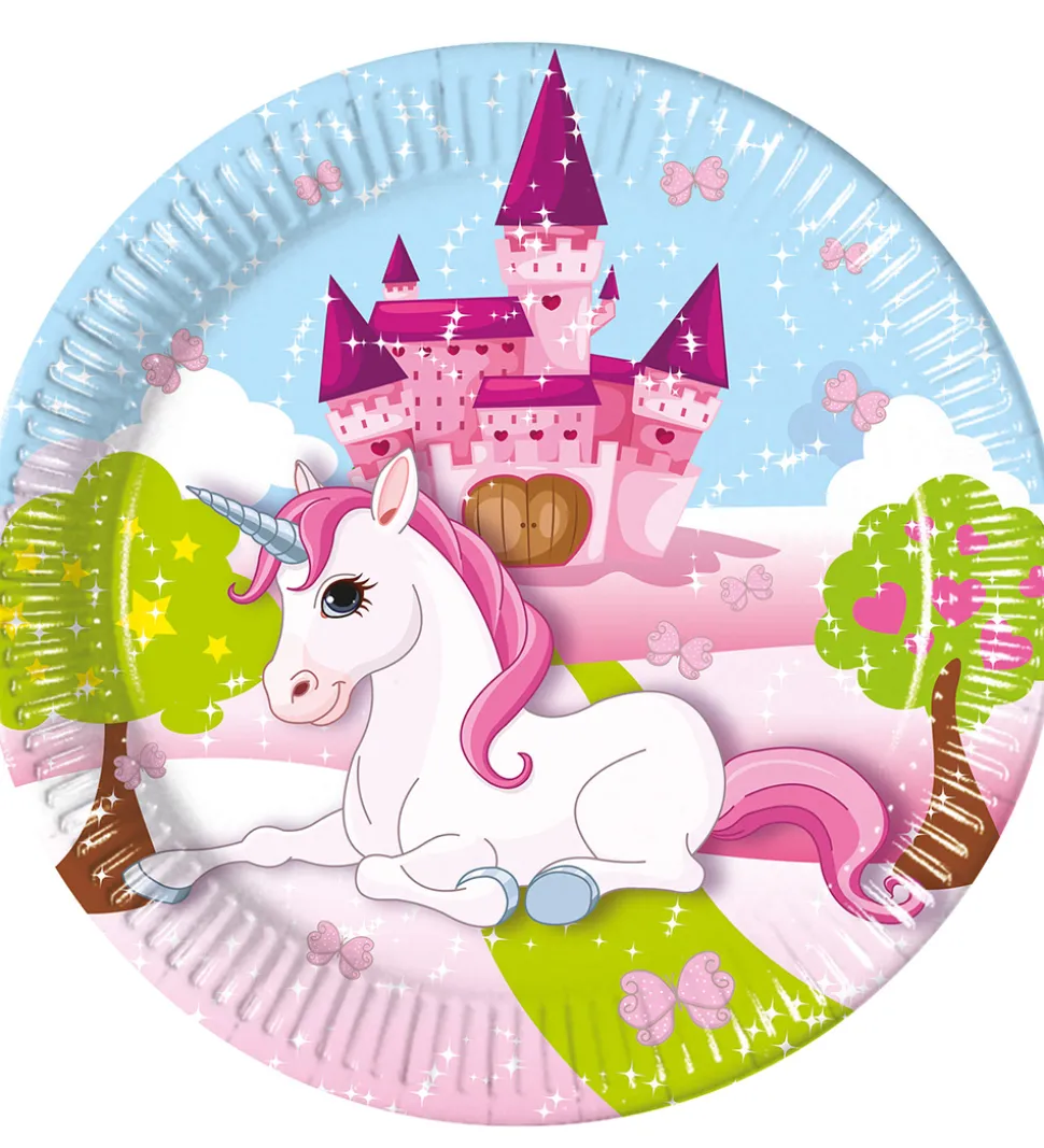 Decorata Party Paptallerkner - 8-pak - 23 cm - Unicorn