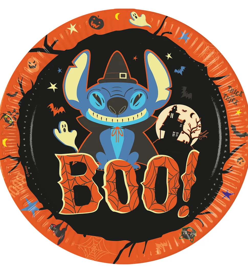 Decorata Party Paptallerkner - 8-pak - 23 cm - Stitch Halloween