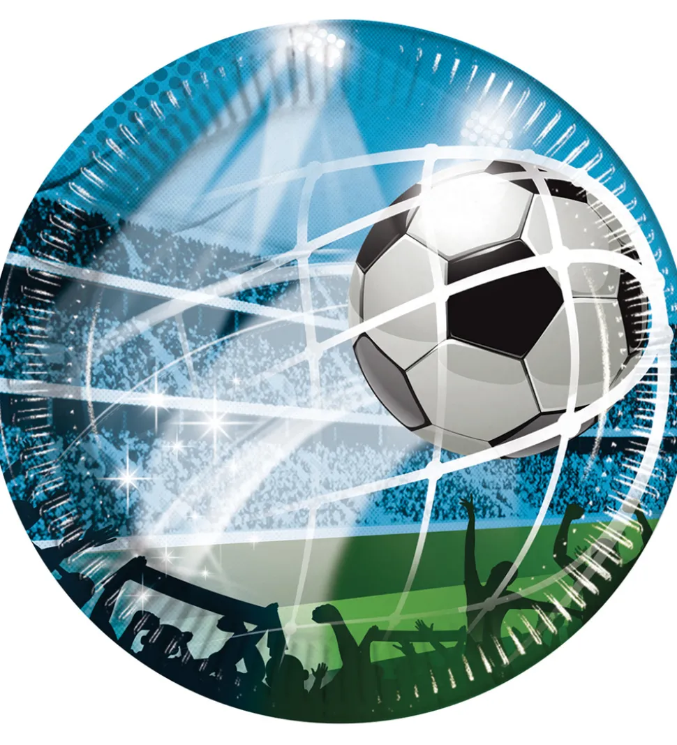 Decorata Party Paptallerkner - 8-pak - 23 cm - Soccer Fans