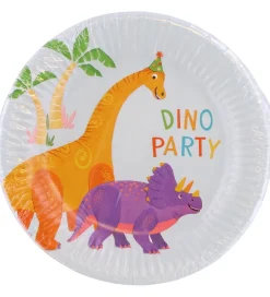 Decorata Party Paptallerkner - 8-pak - 19,5 cm - Dino Party