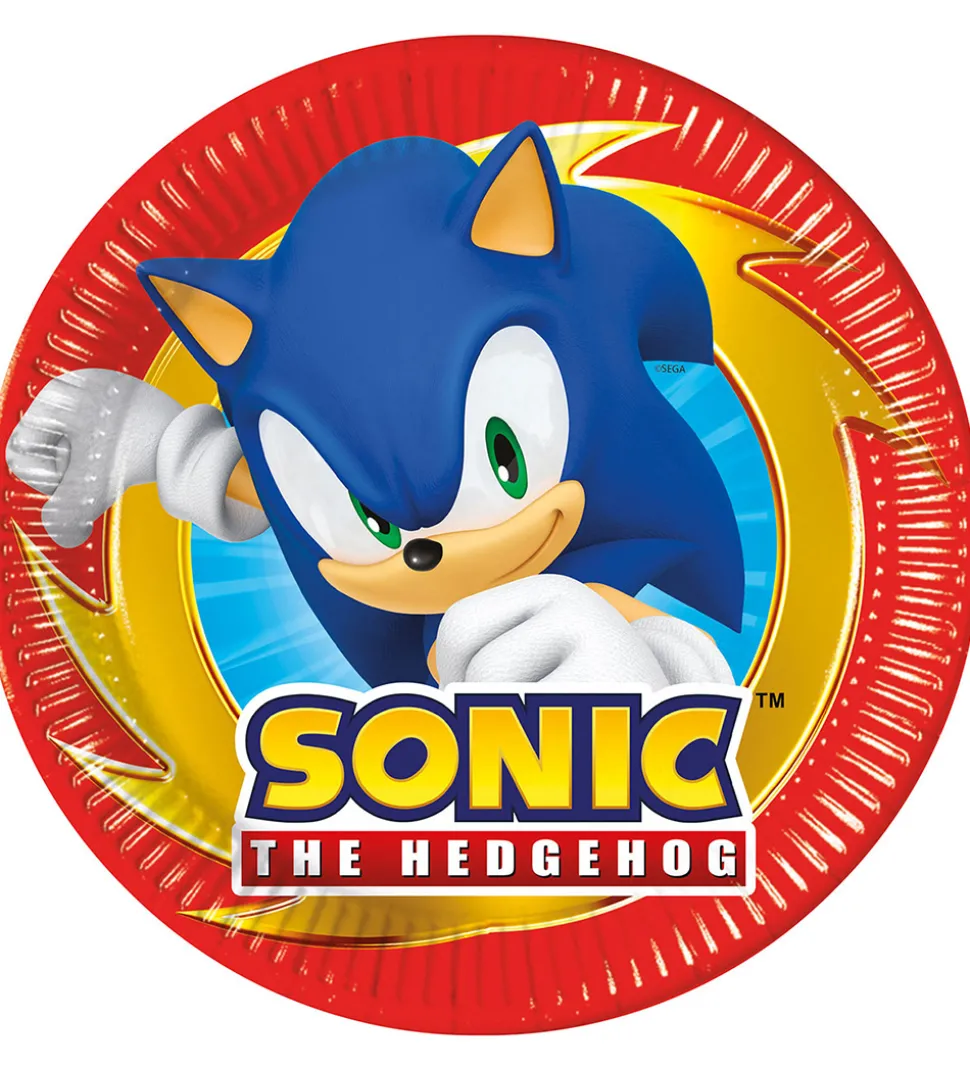 Decorata Party Paptallerkner - 8-pak - 19,5 cm - Sonic Speed