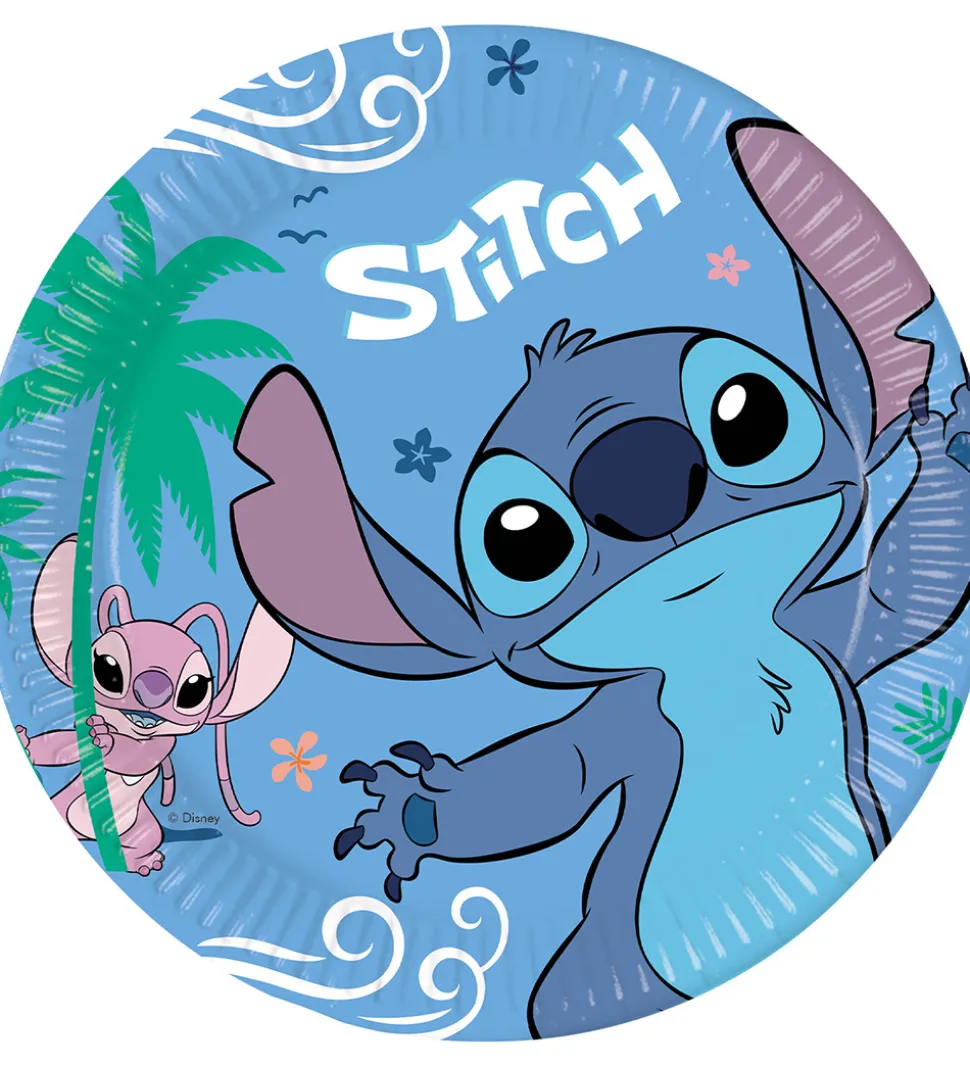 Decorata Party Paptallerkner - 8-pak - 23 cm - Stitch & Angel