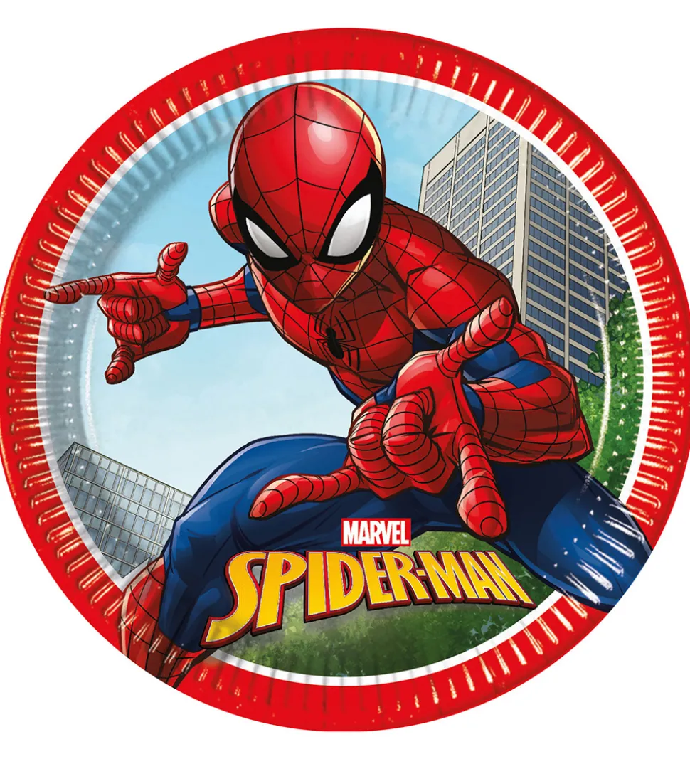 Decorata Party Paptallerkner - 8-pak - 23 cm - Spider-Man Crime