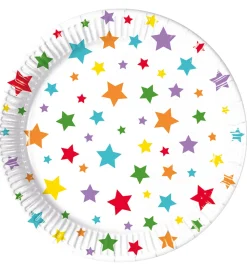 Decorata Party Paptallerkner - 8-pak - 23 cm - Multicolour Brigh
