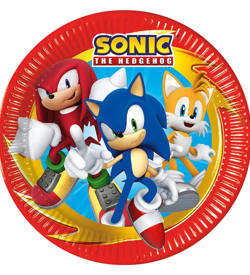 Decorata Party Paptallerkner - 8-pak - 23 cm - Sonic Speed