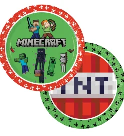 Decorata Party Paptallerkner - 8-pak - 23 cm - Minecraft