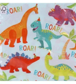 Decorata Party Servietter - 20-pak - 33x33 cm - Dino Party