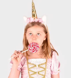 Den Goda Fen Udklædning - Hårbøjle - Enhjørning - Hvid/Guld