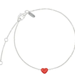 Design Letters Armbånd - Little Big Love - Sølv/Rød