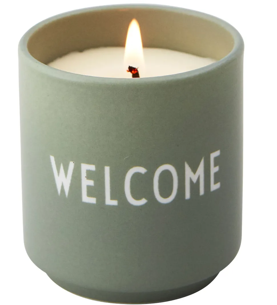 Design Letters Duftlys - Fresh Flowers & Citrus - Grøn m. Welcom