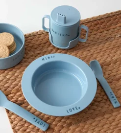 Design Letters Dyb Tallerken - Mini Favourite - Light Blue