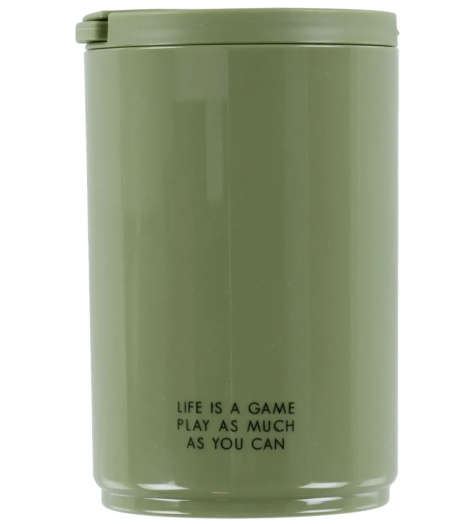 Design Letters Kop m. Sugerør - Travel - 330 ml - Grøn