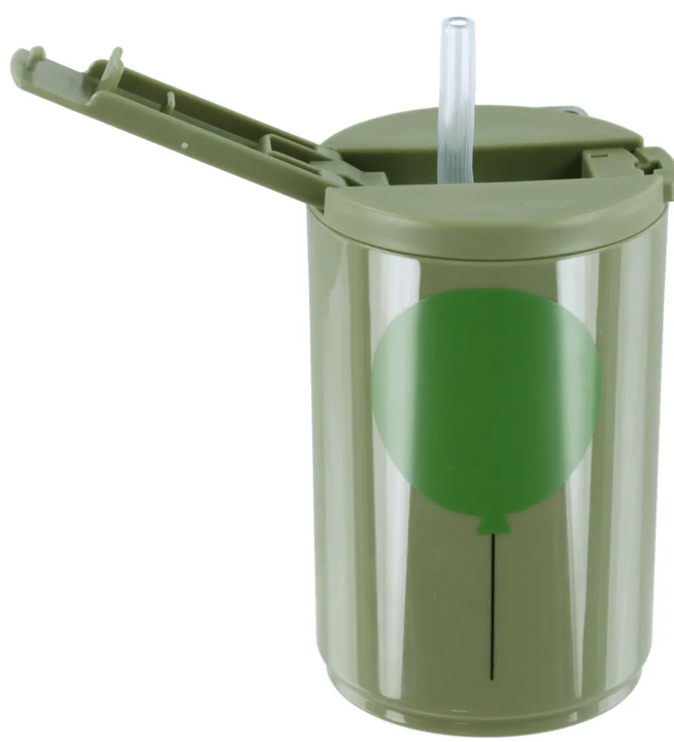 Design Letters Kop m. Sugerør - Travel - 330 ml - Grøn
