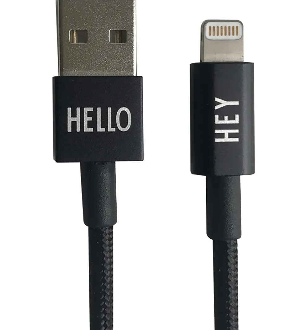Design Letters Opladerkabel - iPhone - USB-A/Lightning - Sort