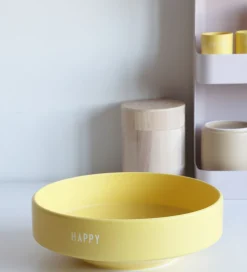 Design Letters Skål - Large - Favorite - Happy - Gul