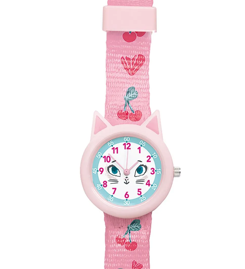 Djeco Armbåndsur - Pink m. Kat
