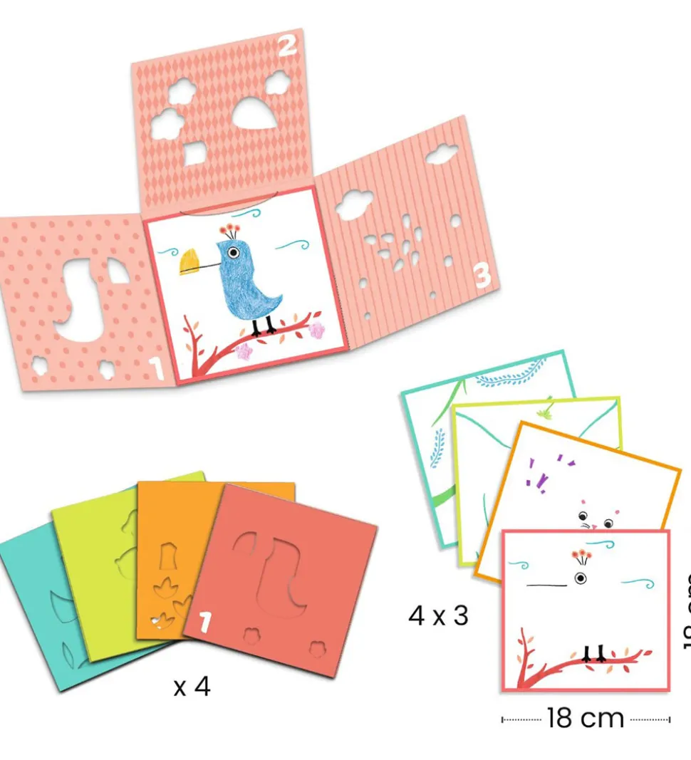 Djeco Farvesæt - 3 Skabeloner