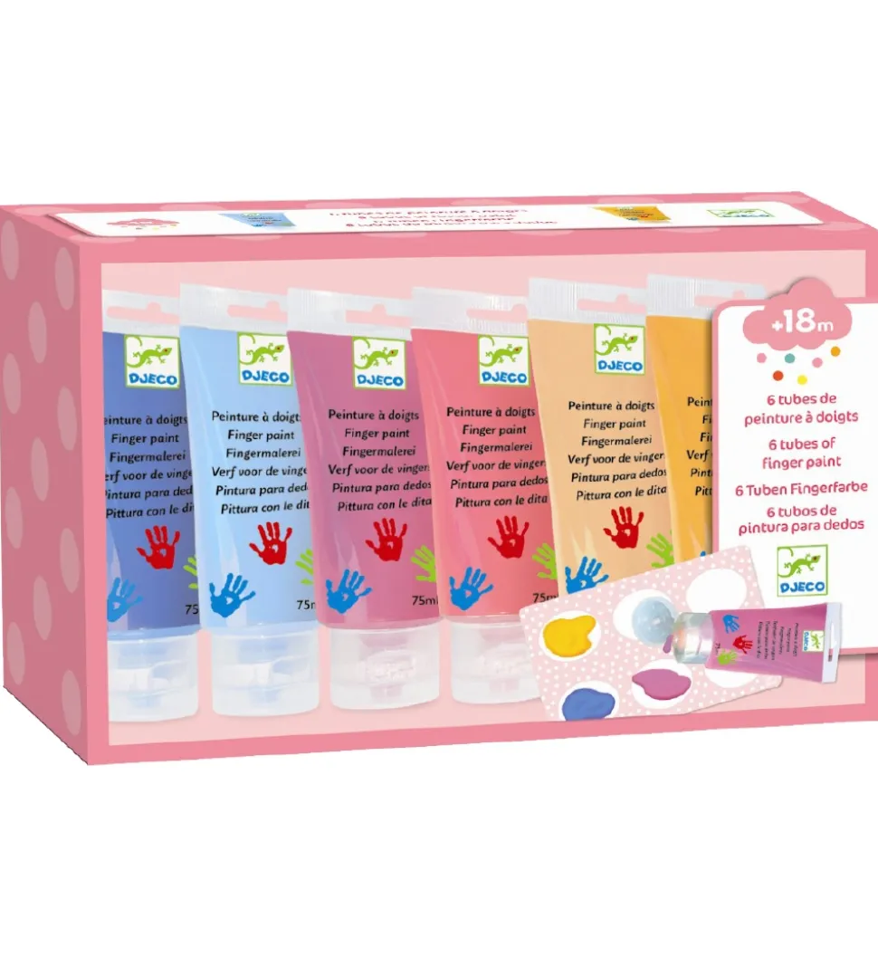 Djeco Fingermaling - 6 stk. - Pastelfarver