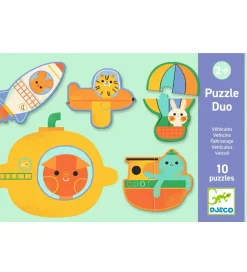 Djeco Puslespil - 20 Brikker - Duo - Vehicles