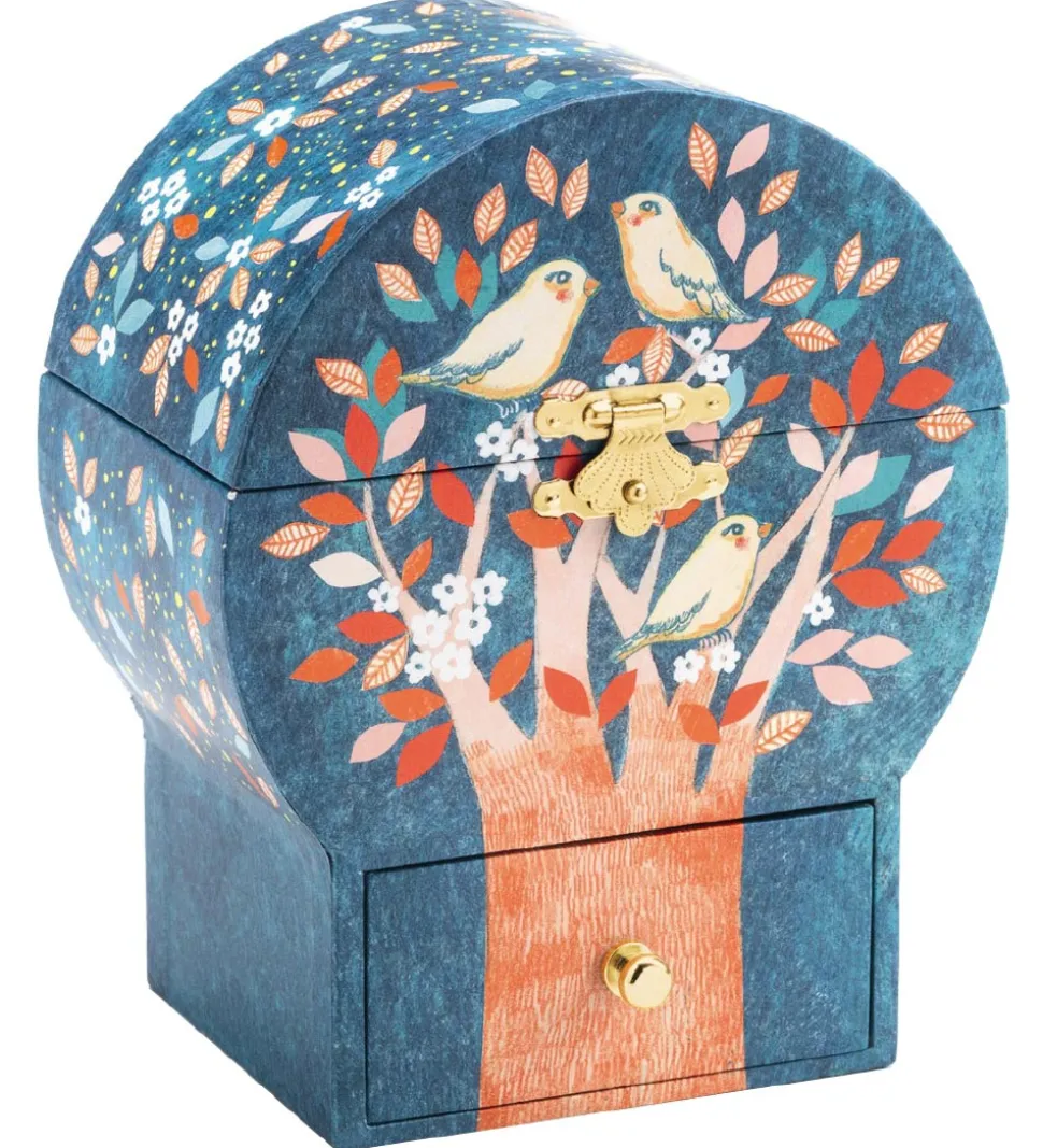 Djeco Smykkeskrin m. Musik - 16,5x13,5x10 cm - Poetisk Træ