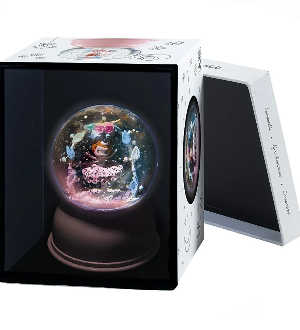 Djeco Snekugle m. Lys - 14 cm - Rosa m. Ballerina