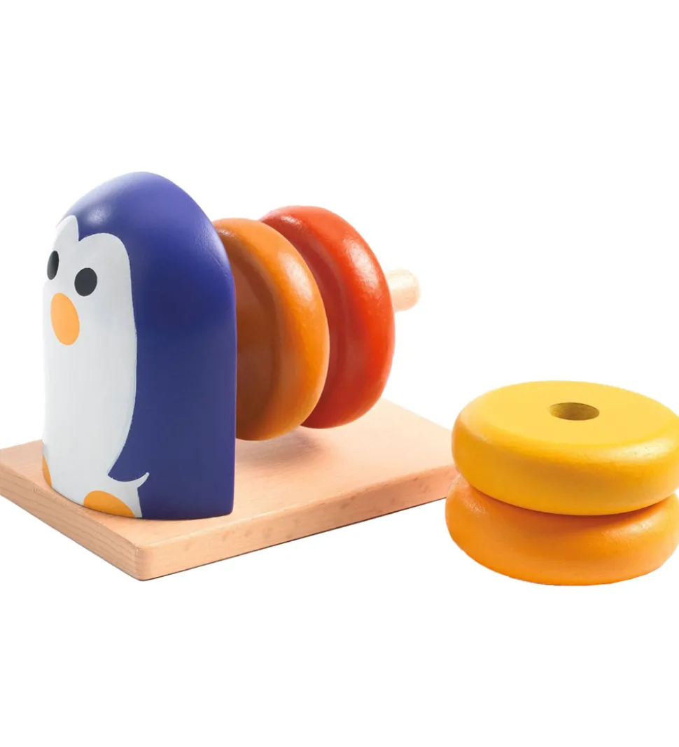 Djeco Stablelegetøj - Træ - 5 Dele - Penguin Basic