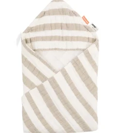 Done By Deer Babyhåndklæde - 70x70 cm - Stripes Sand