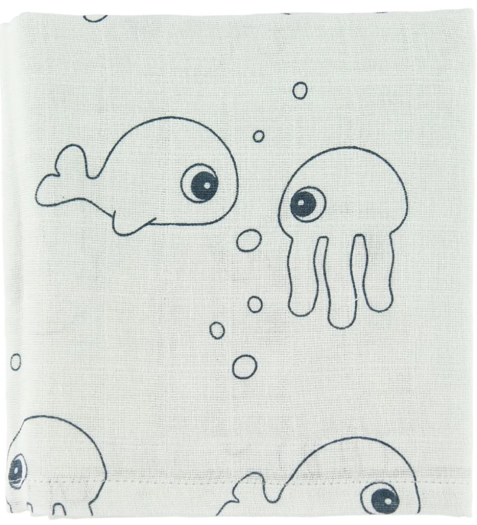 Done By Deer Babysvøb - 120x120 - 2 stk - Sea Friends - Blå