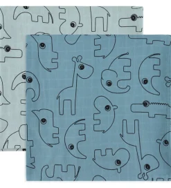 Done by Deer Babysvøb - 120x120 cm - 2-pak - Contour Blue