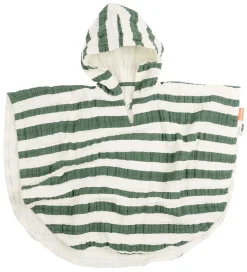 Done By Deer Badeponcho - Stripes Green