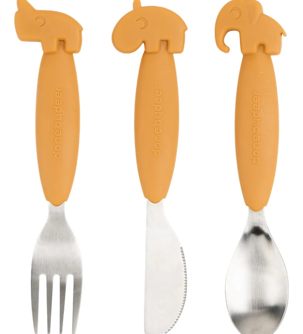 Done by Deer Bestiksæt - 3 Dele - Deer Friends Mustard