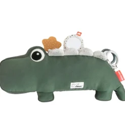 Done By Deer Pude m. Aktivitetslegetøj - Croco - 41 cm - Grøn