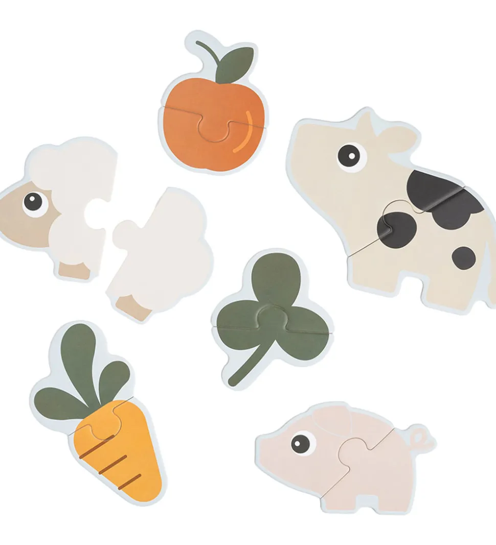 Done by Deer Puslespil - 12 stk - Tiny Farm Colour Mix