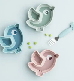 Done by Deer Snacktallerken - Stick & Stay - Birdee - Blå