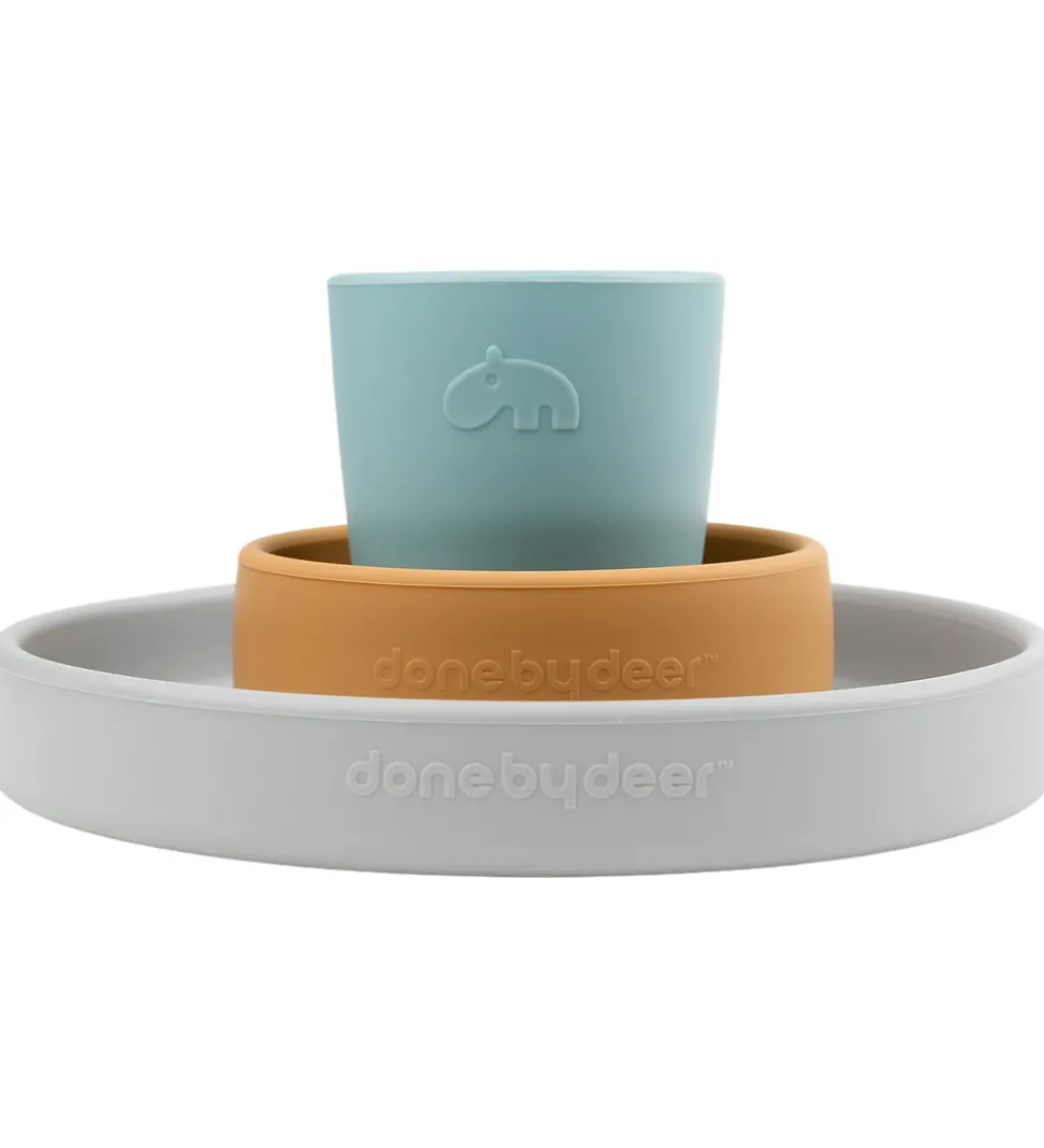 Done by Deer Spisesæt - 3 Dele - Elphee Grey/Mustard/Blue