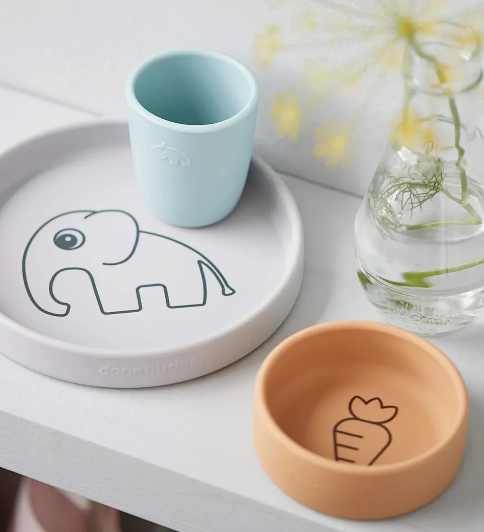 Done by Deer Spisesæt - 3 Dele - Elphee Grey/Mustard/Blue