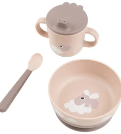 Done By Deer Spisesæt - 3 Dele - Foodie - Happy Clouds Powder