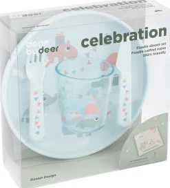 Done by Deer Spisesæt - 4 Dele - Celebration Blue