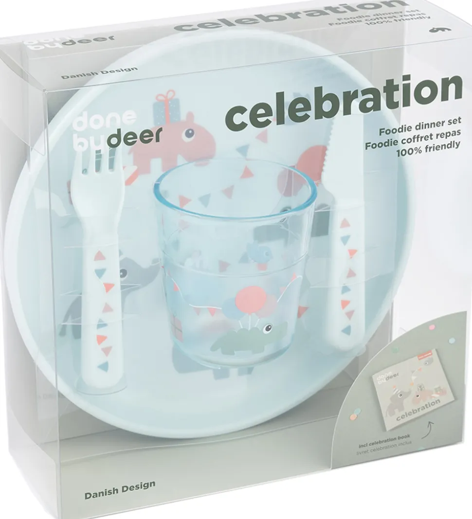 Done by Deer Spisesæt - 4 Dele - Celebration Blue